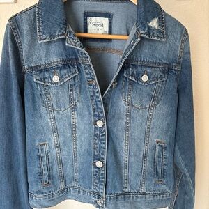 Mudd Women's Distressed Blue Denim Jacket